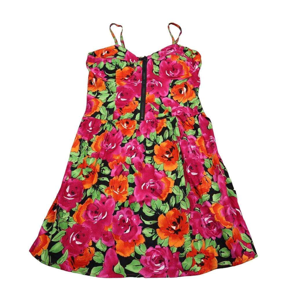 Shes Cool Dress Womens L Multicolor Sundress Floral Padded Bra Adjustable Strap